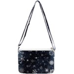 Snowflakes Snow Snowfall Snowing Double Gusset Crossbody Bag