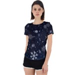 Snowflakes Snow Snowfall Snowing Back Cut Out Sport T-Shirt