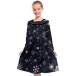 Snowflakes Snow Snowfall Snowing Kids  Midi Sailor Dress