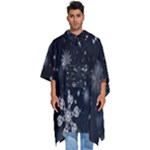 Snowflakes Snow Snowfall Snowing Men s Hooded Rain Ponchos