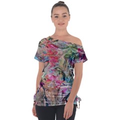 Off Shoulder Tie-Up T-Shirt 