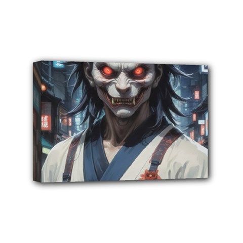 Demon Samurai Mini Canvas 6  x 4  (Stretched) from ArtsNow.com