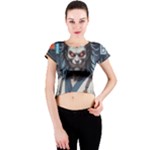 Demon Samurai Crew Neck Crop Top