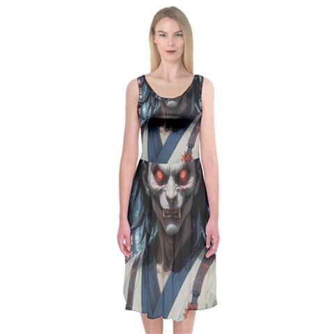 Demon Samurai Midi Sleeveless Dress from ArtsNow.com