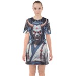 Demon Samurai Sixties Short Sleeve Mini Dress