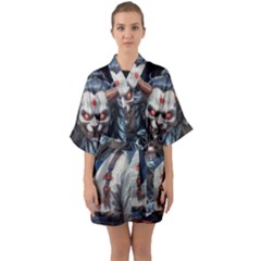 Half Sleeve Satin Kimono  