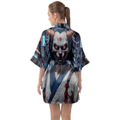 Half Sleeve Satin Kimono  