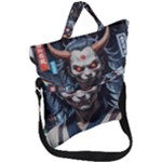 Demon Samurai Fold Over Handle Tote Bag