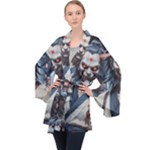 Demon Samurai Long Sleeve Velvet Kimono 