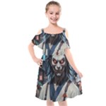 Demon Samurai Kids  Cut Out Shoulders Chiffon Dress