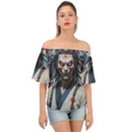 Demon Samurai Off Shoulder Short Sleeve Top