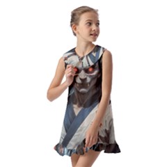 Kids  Pilgrim Collar Ruffle Hem Dress 