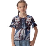 Demon Samurai Kids  Cuff Sleeve Scrunch Bottom T-Shirt