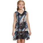 Demon Samurai Kids  Sleeveless Tiered Mini Dress