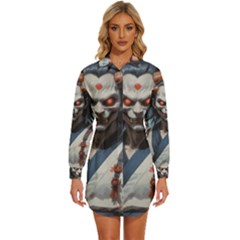 Womens Long Sleeve Shirt Dress 