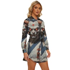 Womens Long Sleeve Shirt Dress 