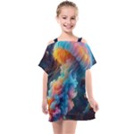 Cosmic Jellyfish Artwork Kids  One Piece Chiffon Dress