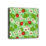 Strawberries Pattern Seamless Mini Canvas 4  x 4  (Stretched)