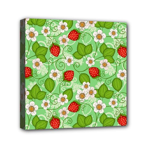 Strawberries Pattern Seamless Mini Canvas 6  x 6  (Stretched) from ArtsNow.com