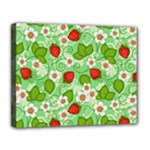 Strawberries Pattern Seamless Canvas 14  x 11  (Stretched)