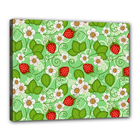 Strawberries Pattern Seamless Canvas 20  x 16  (Stretched) from ArtsNow.com