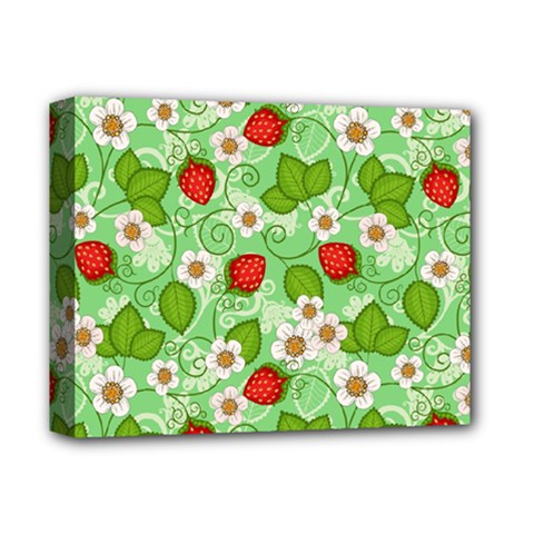 Strawberries Pattern Seamless Deluxe Canvas 14  x 11  (Stretched) from ArtsNow.com