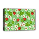 Strawberries Pattern Seamless Deluxe Canvas 18  x 12  (Stretched)