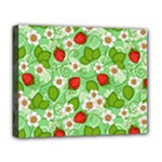 Strawberries Pattern Seamless Deluxe Canvas 20  x 16  (Stretched)