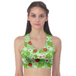 Strawberries Pattern Seamless Fitness Sports Bra