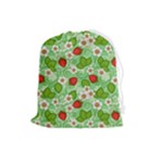 Strawberries Pattern Seamless Drawstring Pouch (Large)