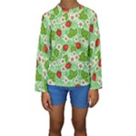 Strawberries Pattern Seamless Kids  Long Sleeve Swimwear