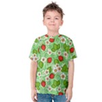 Strawberries Pattern Seamless Kids  Cotton T-Shirt