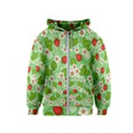 Strawberries Pattern Seamless Kids  Zipper Hoodie