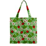 Strawberries Pattern Seamless Zipper Grocery Tote Bag