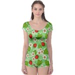 Strawberries Pattern Seamless Boyleg Leotard 