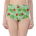 Strawberries Pattern Seamless Classic High-Waist Bikini Bottoms