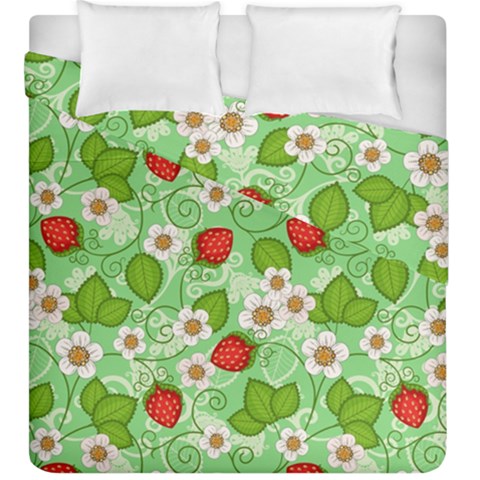 Strawberries Pattern Seamless Duvet Cover Double Side (King Size) from ArtsNow.com