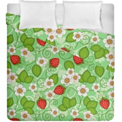 Strawberries Pattern Seamless Duvet Cover Double Side (King Size) from ArtsNow.com