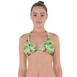 Strawberries Pattern Seamless Halter Neck Bikini Top