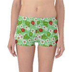 Strawberries Pattern Seamless Reversible Boyleg Bikini Bottoms