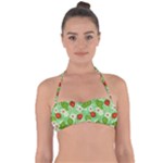 Strawberries Pattern Seamless Tie Back Bikini Top