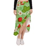 Strawberries Pattern Seamless Asymmetrical Ruffle Hem Skirt 