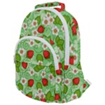 Strawberries Pattern Seamless Rounded Multi Pocket Backpack