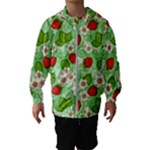 Strawberries Pattern Seamless Kids  Hooded Windbreaker