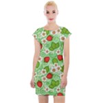 Strawberries Pattern Seamless Cap Sleeve Bodycon Dress