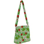 Strawberries Pattern Seamless Zipper Messenger Bag