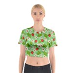 Strawberries Pattern Seamless Cotton Crop Top