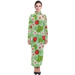 Strawberries Pattern Seamless Turtleneck Maxi Dress