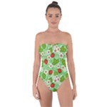 Strawberries Pattern Seamless Tie Back One Piece Swimsuit