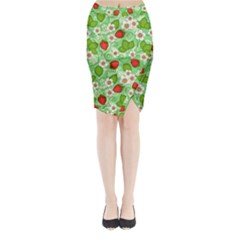 Strawberries Pattern Seamless Midi Wrap Pencil Skirt from ArtsNow.com